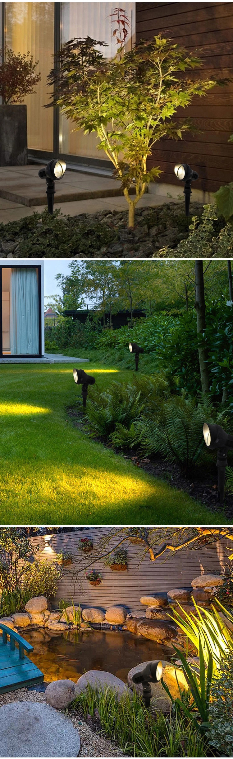 Cob 5w RGB Garden Lights For Landscape , LED Garden Spike Lights IP65 Waterproof