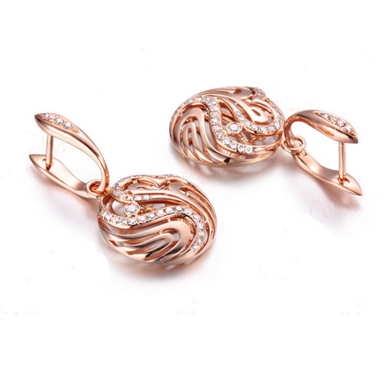 New Design 18K Rose Gold Charm with Diamonds for Women Gift (GDE023)