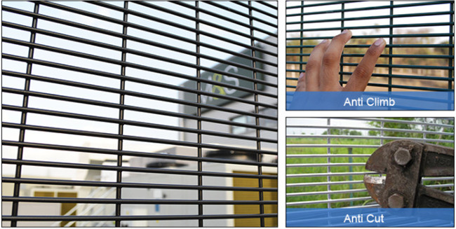 HBGB V Folded Top RAL 2.2m Anti Climb Mesh Fence OEM Anti Cut