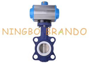  PTFE Seat Pneumatic Actuator Wafer Butterfly Valve 2'' DN50 Cast Iron Manufactures