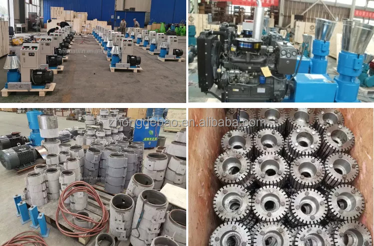 250~500kg/h roller rotate wood pellet mill biofuel straw sawdust pellet making for home heating 1 warranty
