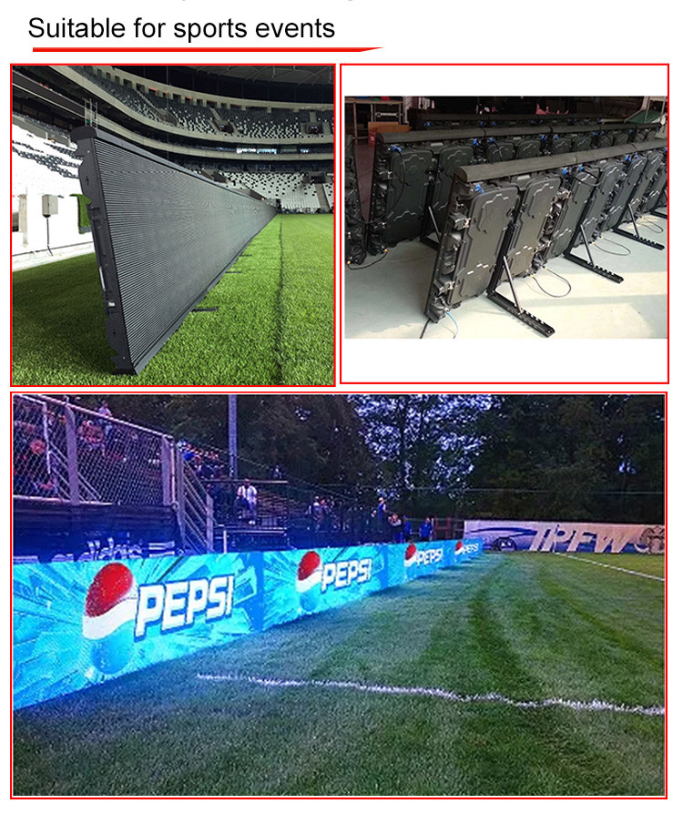 Football P10 6500nits Stadium Perimeter Led Display SMD3535