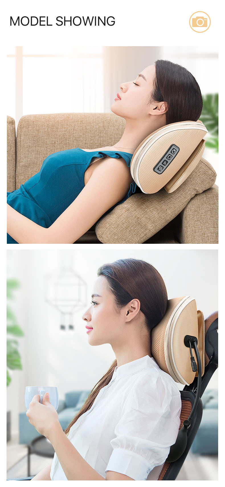 Electric Shiatsu Massage Pillow Accelerate Blood Circulation Relieve Fatigue
