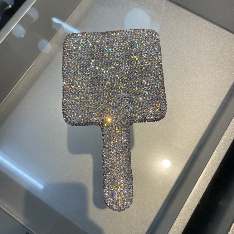 Rhinestone Heart Travel Portable Vanity Mirror Makeup Light Up For Makeup