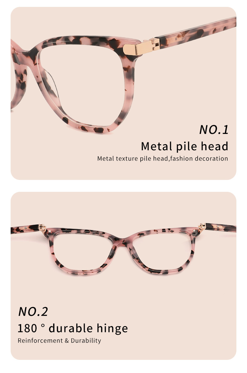 Pure Handmade cat eye acetate glasses With Multi Color 180° Flexible Hinges