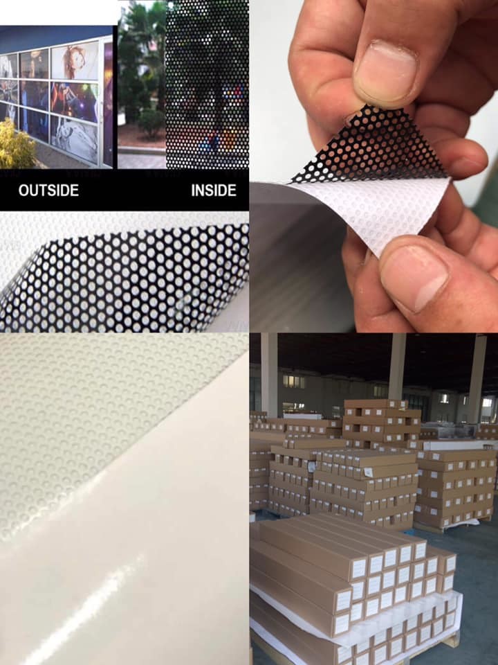 Monomeric PVC 140mic Perforated Vinyl Sticker One Way Vision Window Sticker