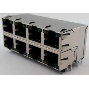 Stacked 2x4 RJ45 Modular Jacks RJSAE538A08 Shielded With EMI Tabs