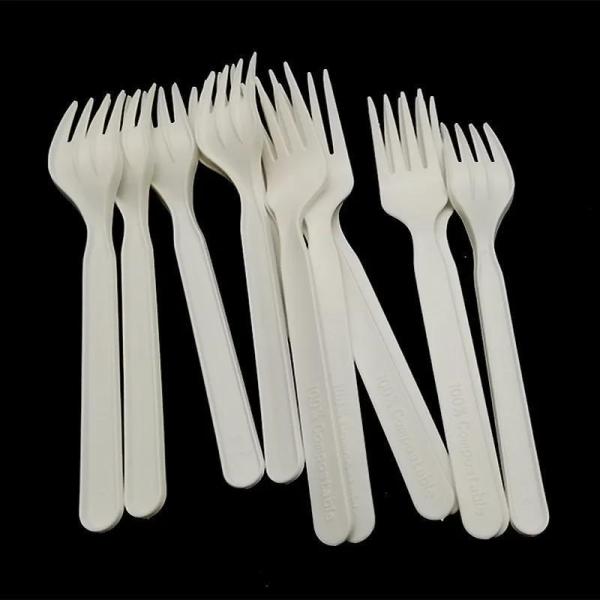 Bio-Based Mini Fork Eco-Friendly Disposable White Plastic Fork for Shipping Cost