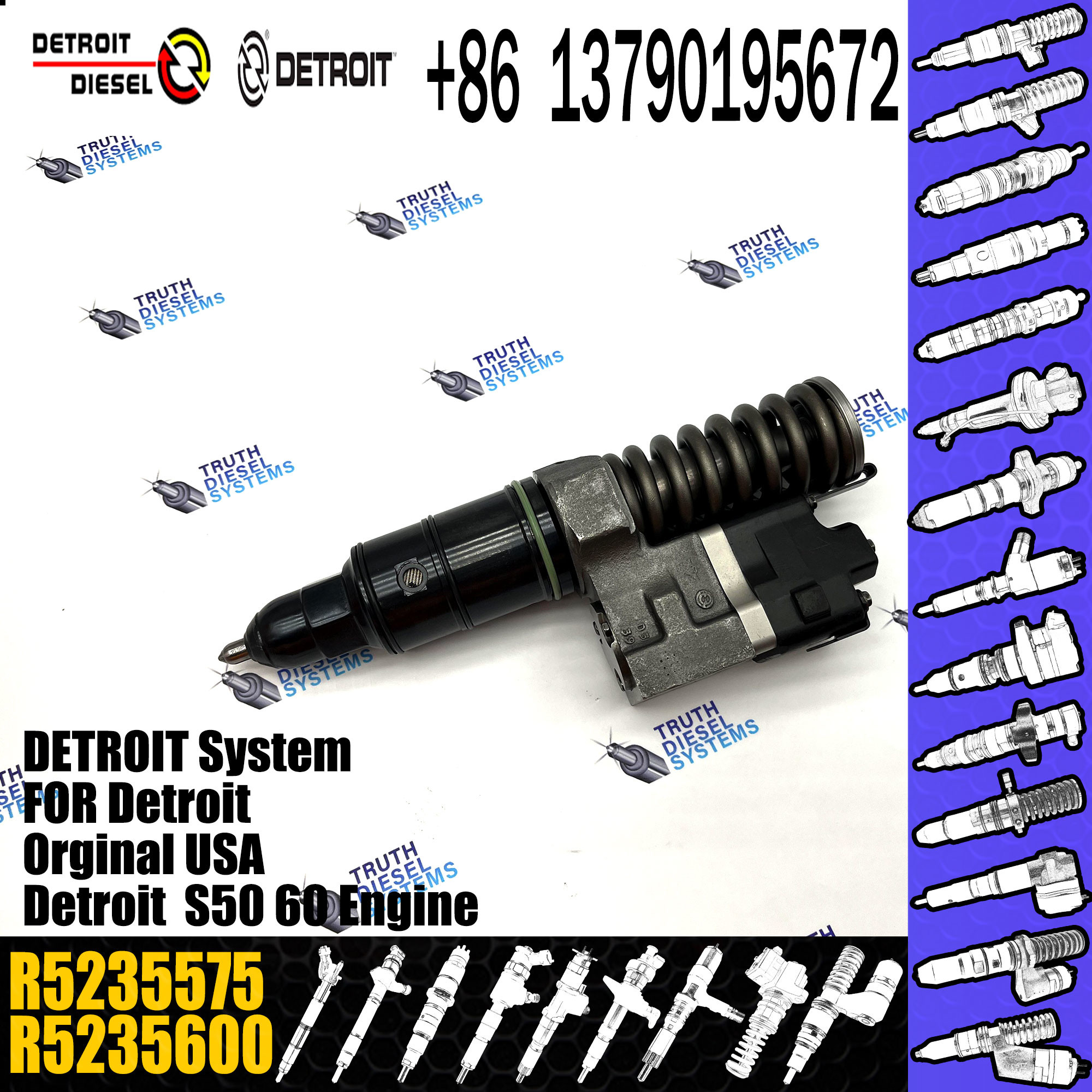 Origional Standard Fuel Injector Assembly R5235575 R5235580 For DETROIT S50