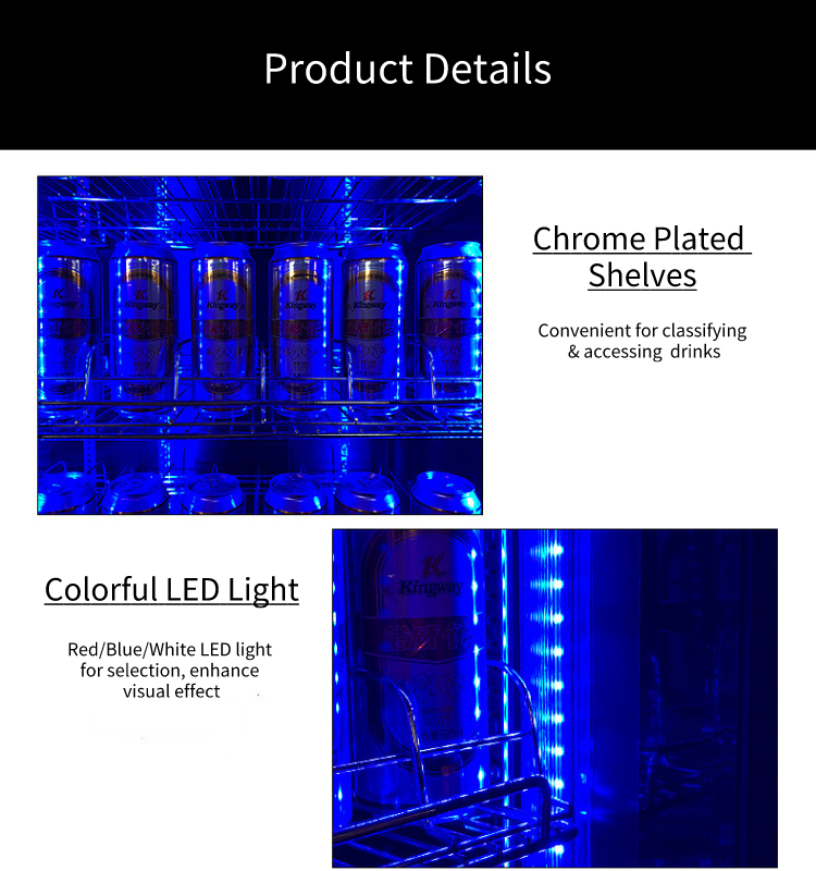 Supermarket Commercial Beverage Refrigerator Vertical Height 1965mm