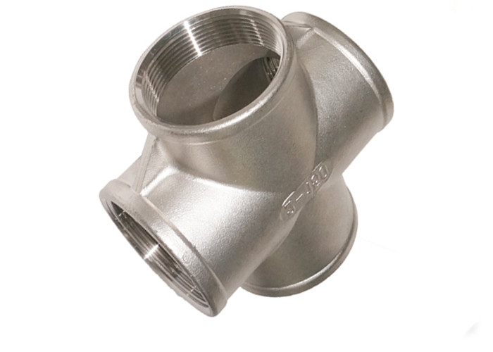 Casting 316 Stainless Steel Pipe Fittings SS Cross ANSI Standard Anti Corrosion