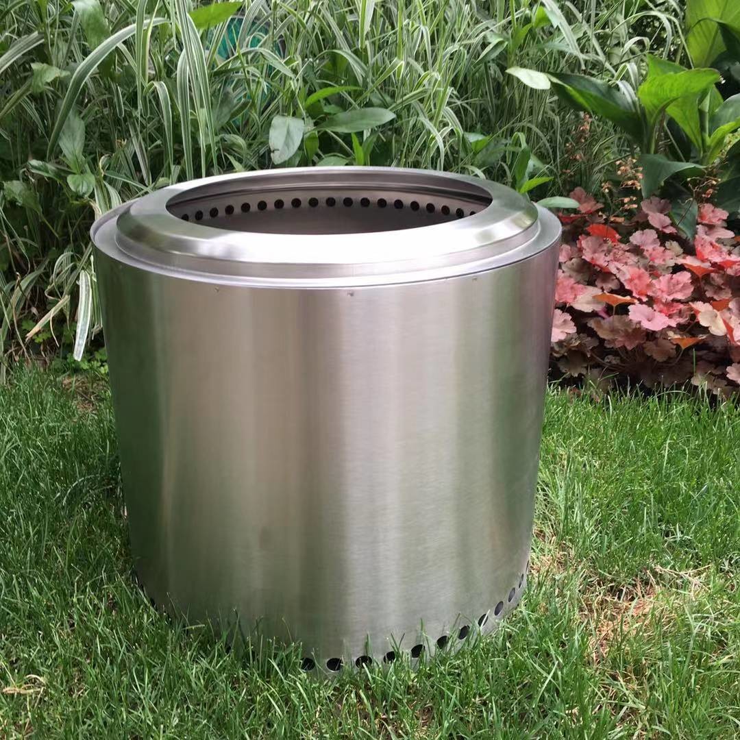 19.5" Outdoor Camping Fire Pit Double Flame Stainless Steel 201 Firepit