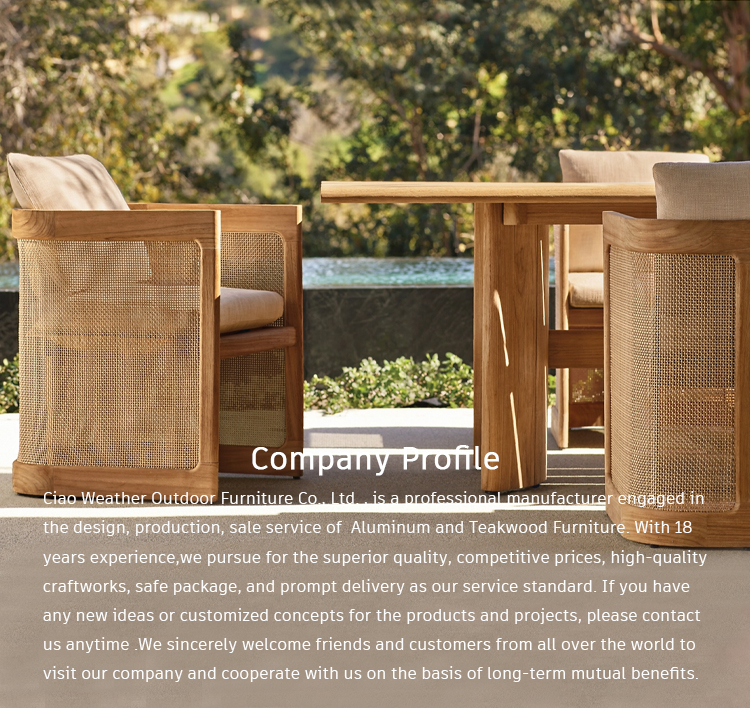 Courtyard Dining Armchair in Solid Teak Wood with Outdoor Foam Cushion and Water-Resistant Fabric