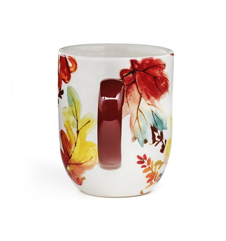Custom Printed Coffee Mugs Harvest Style Ceramic Mug With 3D Decal In Glaze