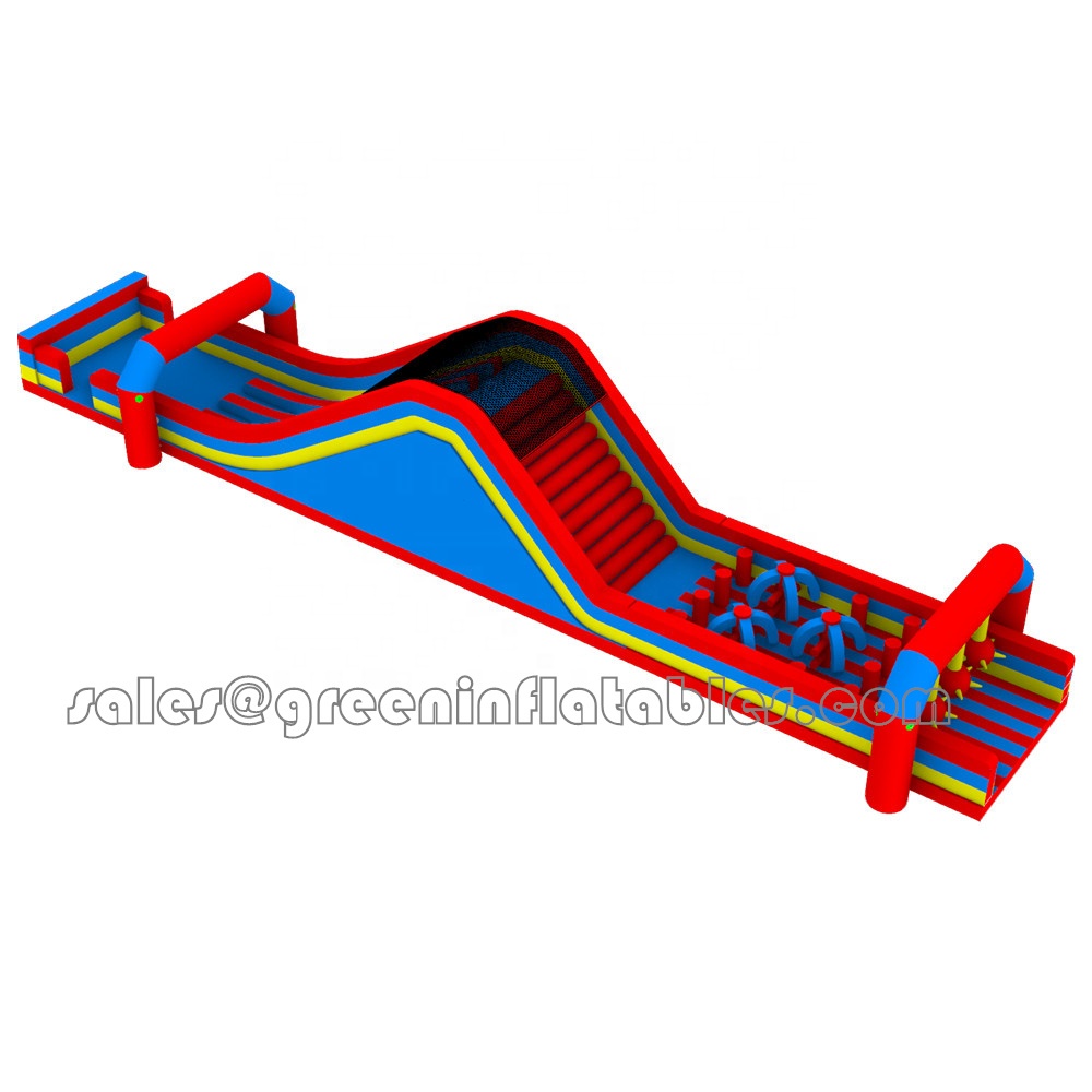Best Lead Free Pvc Tarpaulin Material Custom Inflatable Obstacle Course Equipment Trampoline Amusement Theme Park