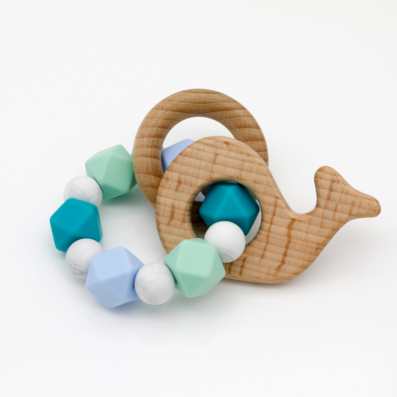 Baby Silica Gel Grip Teether Basic Teething Rattle 0 To 24 Months