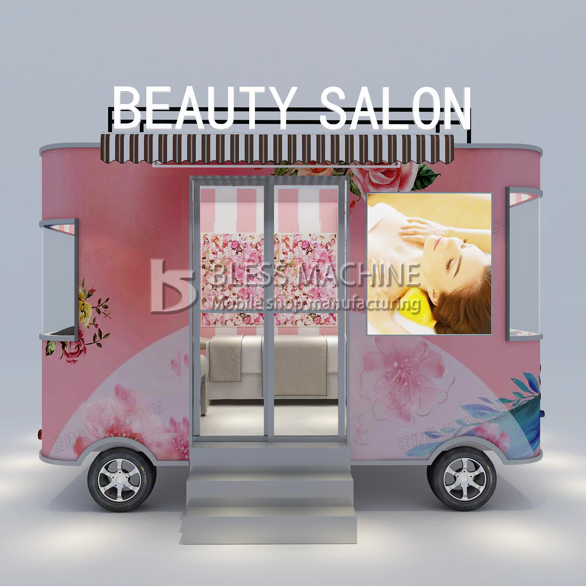 85kms per hr Machinery Function Leisure Fast Food Equipment Mobile Catering Van Trailer