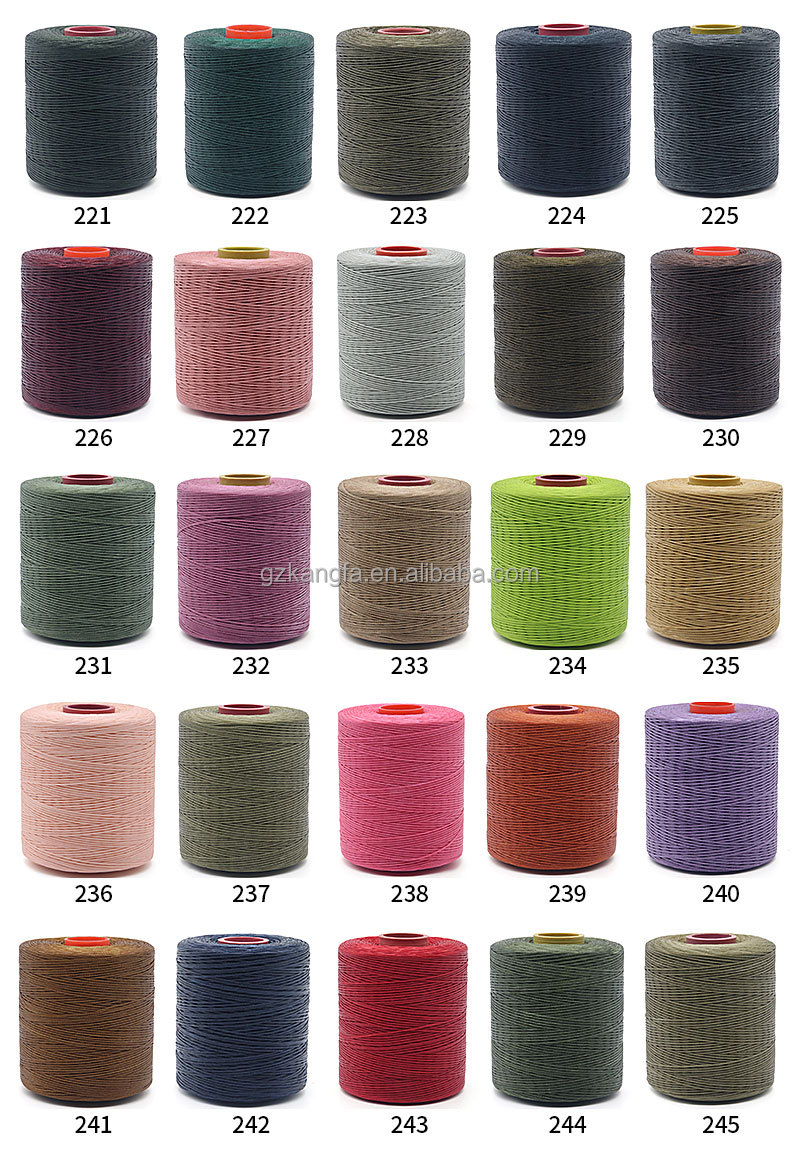 100% Polyester Flat Braided Sewing Yarn For Leather Braided Wax Thread 240 Colors