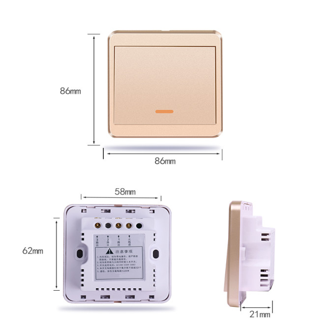 1 2 3 Gang Wifi Smart Wall Touch Switch Glass Panel Light 2.4GHz