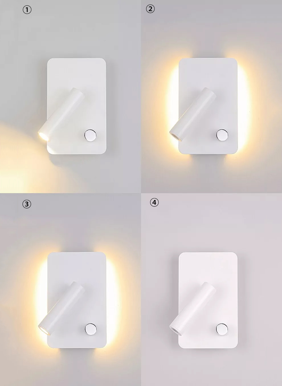 Dimmable switch bedside wall lamp bracket light hotel bedroom headboard reading lamps bed wall lamp