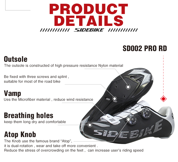 High Elastic SPD Indoor Cycling Shoes , Black Road Bike Shoes Skid Proof 35-46