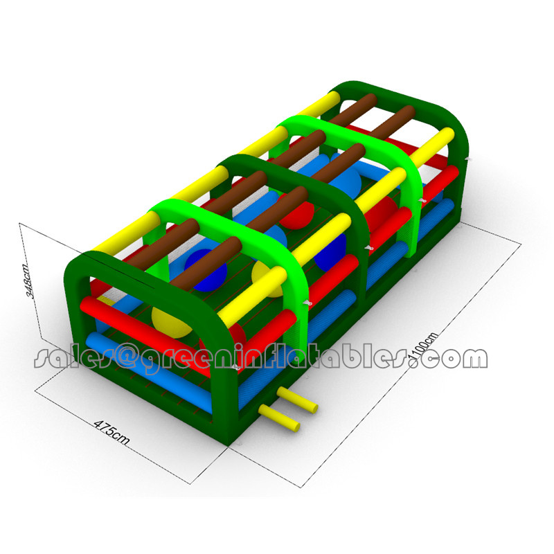 Best Lead Free Pvc Tarpaulin Material Custom Inflatable Obstacle Course Equipment Trampoline Amusement Theme Park