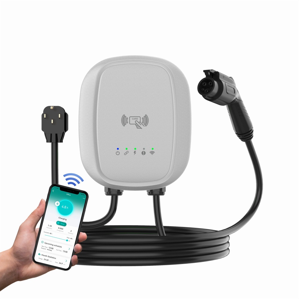 ETL FCC Listed Type 1 EV Charger 32A 40A 50A EV Charging Pile J1772 Plug With OCPP