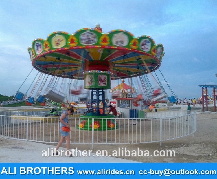 amusement park equipment luxury thrilling 36 seats shake head swing flying chairs for sale