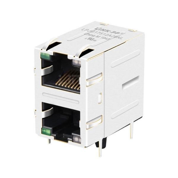 10/100/1000 Base-T Tab Up Green/Orange&Green LED 2X1 Port Cat6 Modular Connector