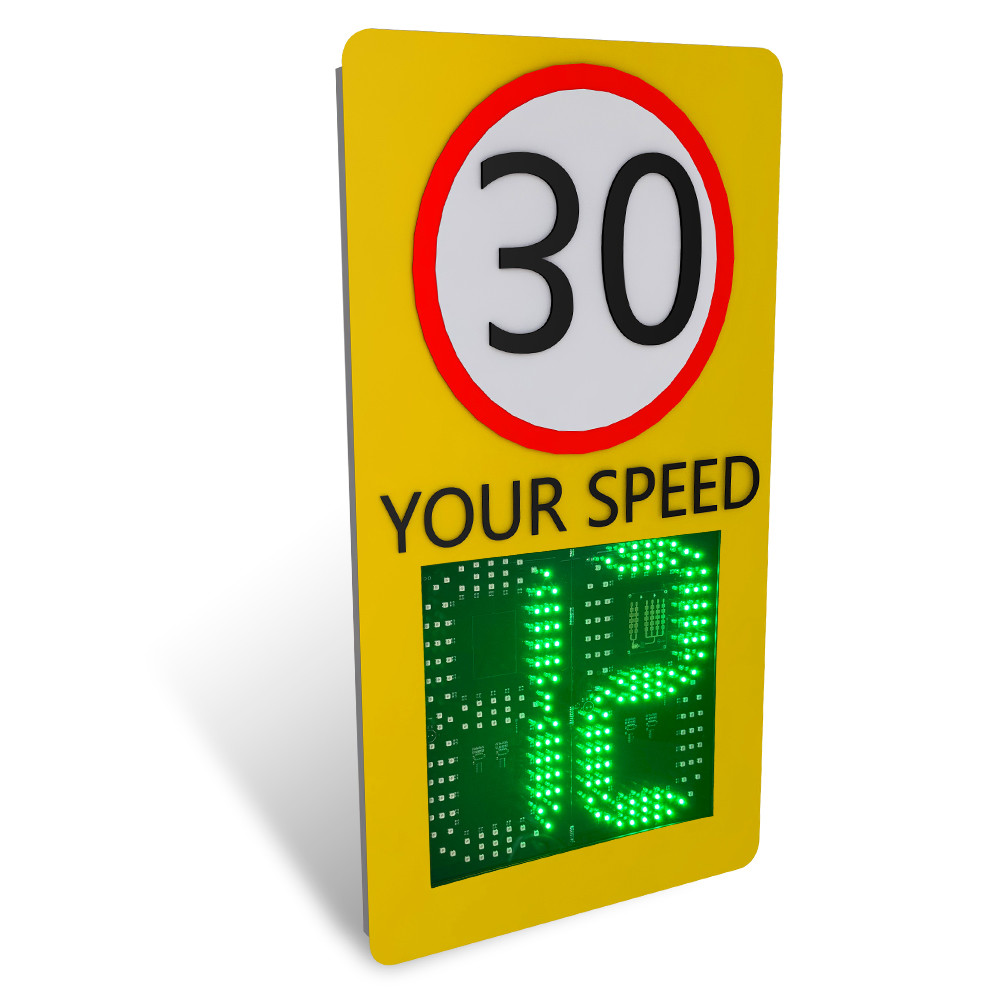 Custom Text LPR Radar Speed System With Iron Material Traffic Speed Sign