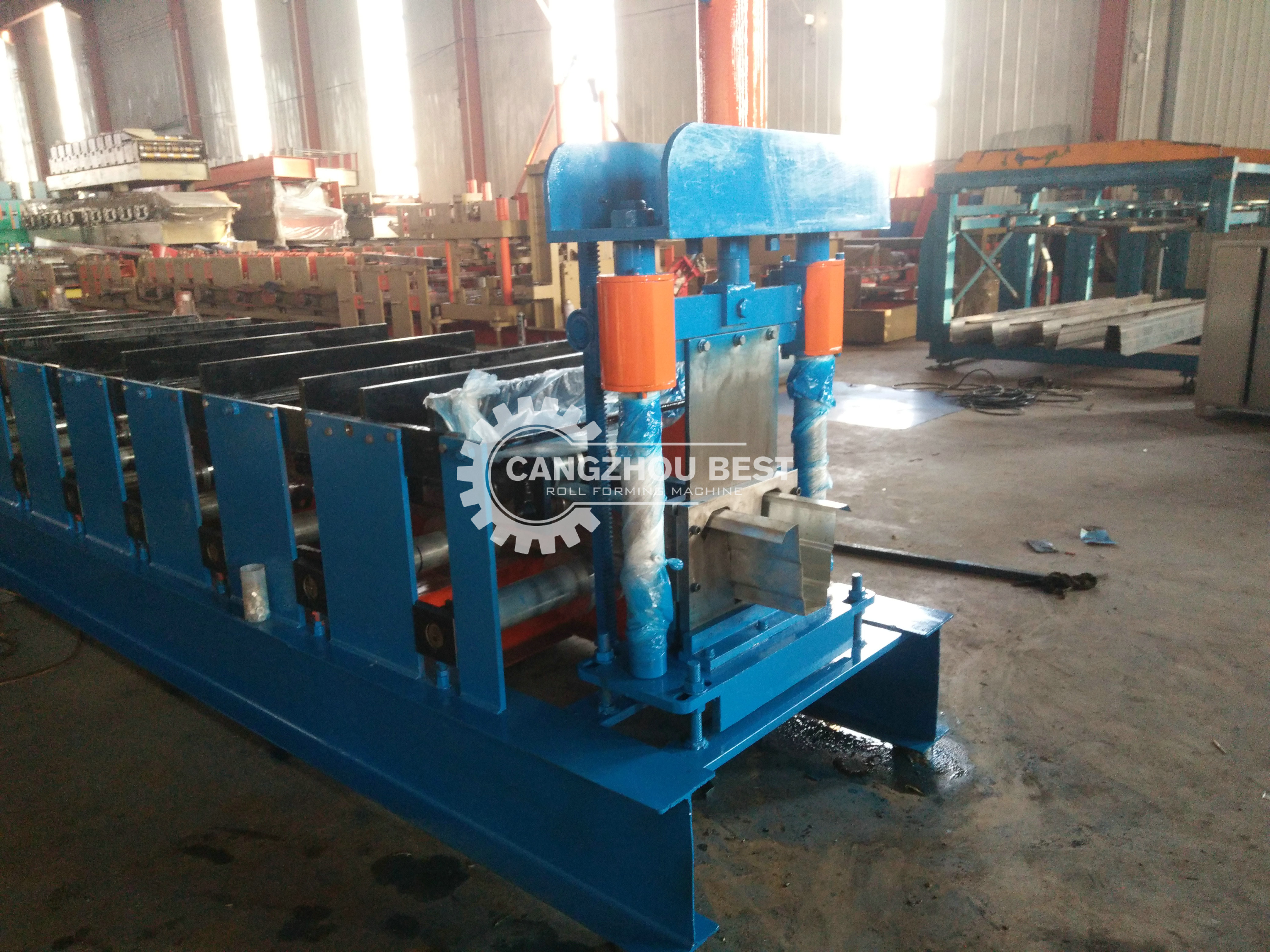 Plc Hat Purlin Roll Forming Machine , 3 Phase C Channel Roll Forming Machine