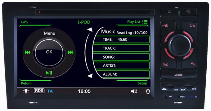Car multimedia player for Audi A8 /S8 1994-2003 with auto gps systems iPod radio OCB-8818