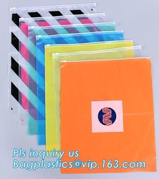 slider bag for underwear packaging slider zipper vinyl bag for clothing, zipper