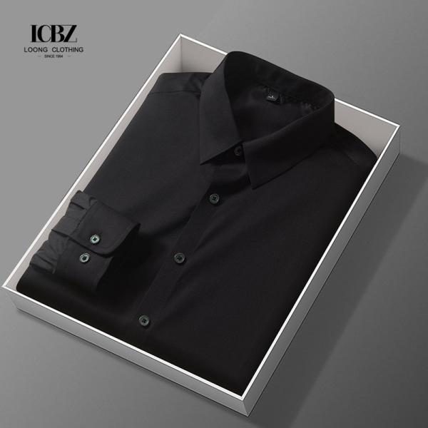 Gender Men Slim Fit Dress Shirt with Logo 100% Mercerised Blue/Red/Green/White