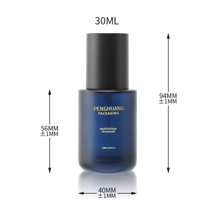 Luxury Clear 30ml Liquid Foundation Bottles With Black Gold Collar Lotion Pump