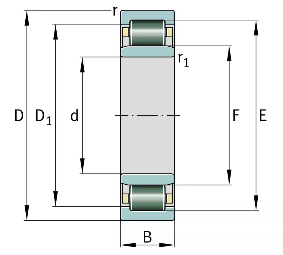 NU317 NU318 Split Roller Bearing NU Series Multi Function Cylinder Roller Bearing
