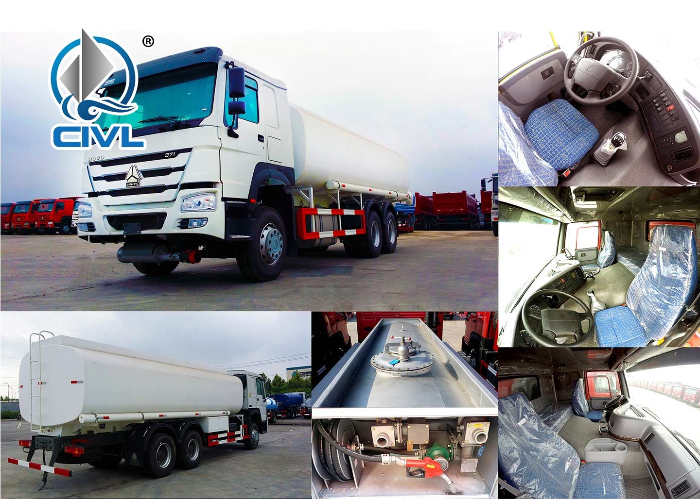 White Color Sinotruk Howo7 Radial Tyre Fuel Oil Transportation Trucks 6X4 LHD Euro 2 336HP Lengthened Cab