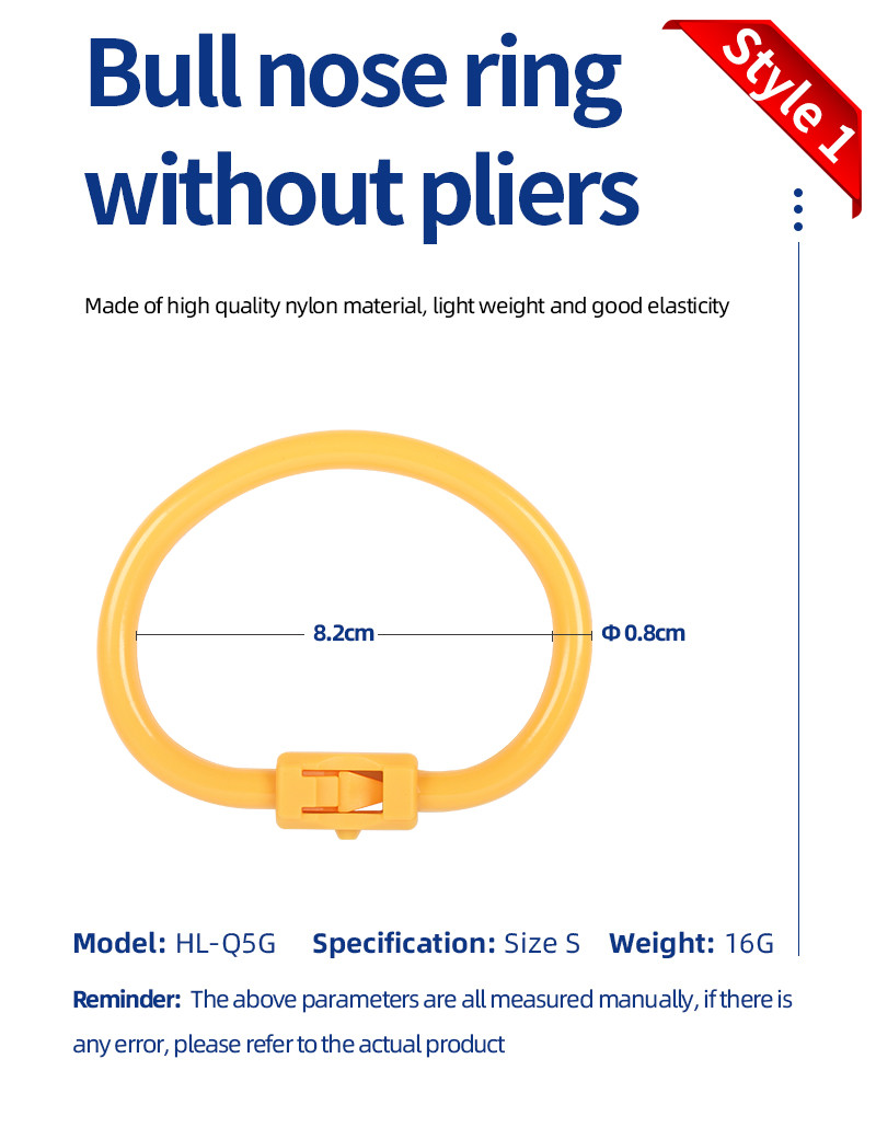 82mm Long Lasting Perment Bull Nose Ring In Yellow For Nose Piercing
