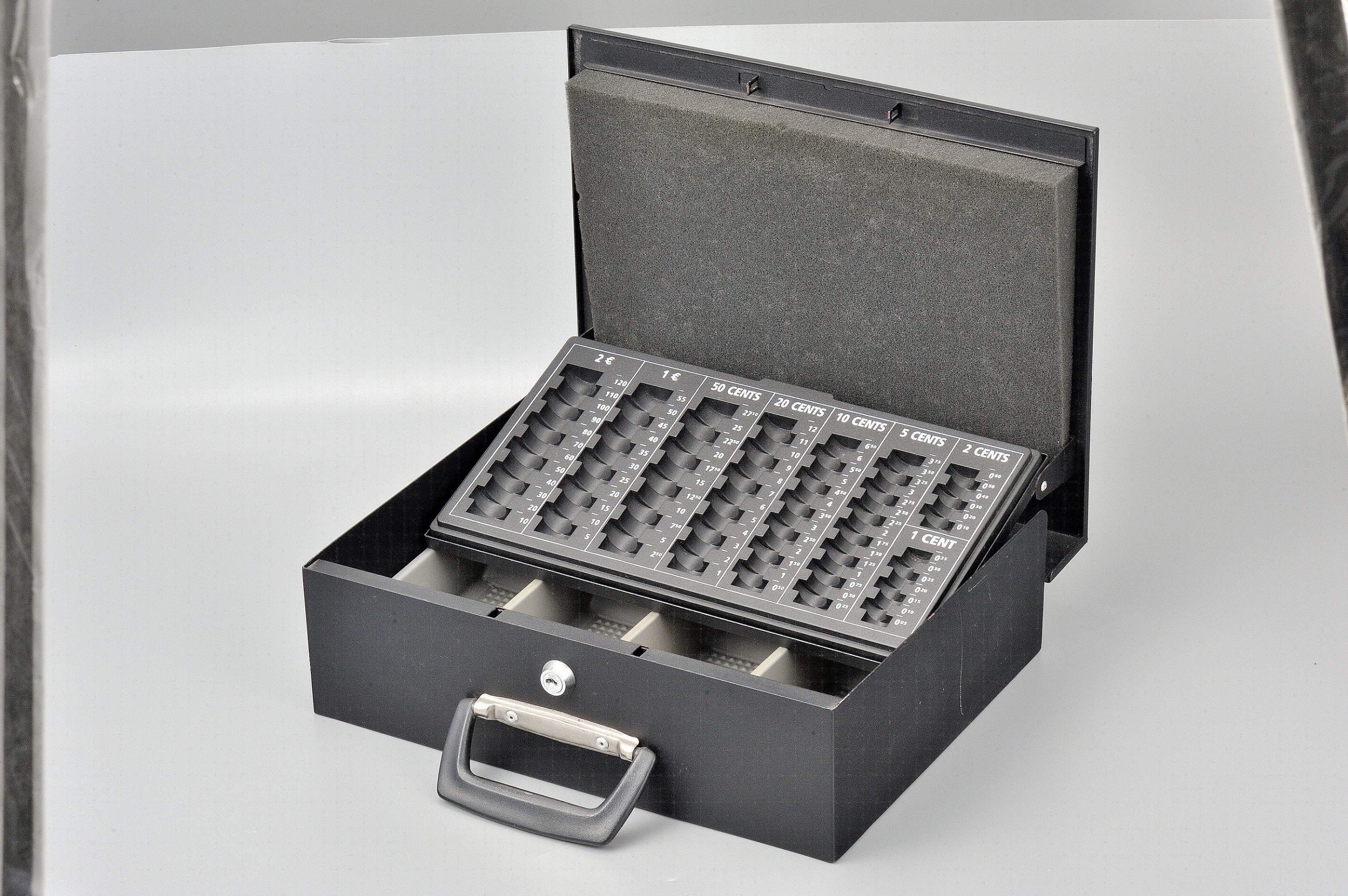 OEM Metal Cash Box , Modern Office Powder Euro Coin Collection Safes