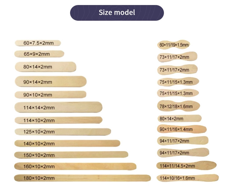Natural Thickness 1.3mm Wooden Mixing Sticks For Ice Cream
