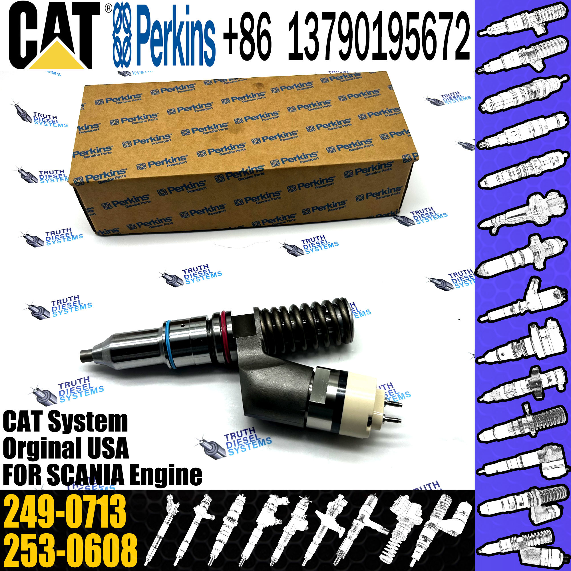 Excavator Parts C13 Engine injectors 249-0705 249-0713 2490705 2490713 Fuel Nozzle For CAT