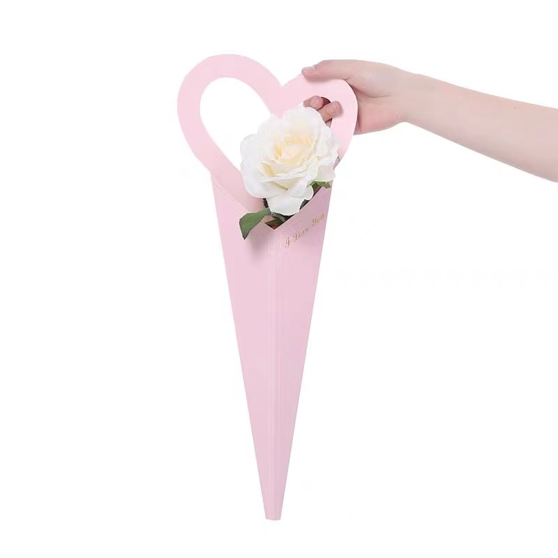 Florist Bowknot Flower Sleeve Wrapping Paper Gift Box for Recyclable Single Rose