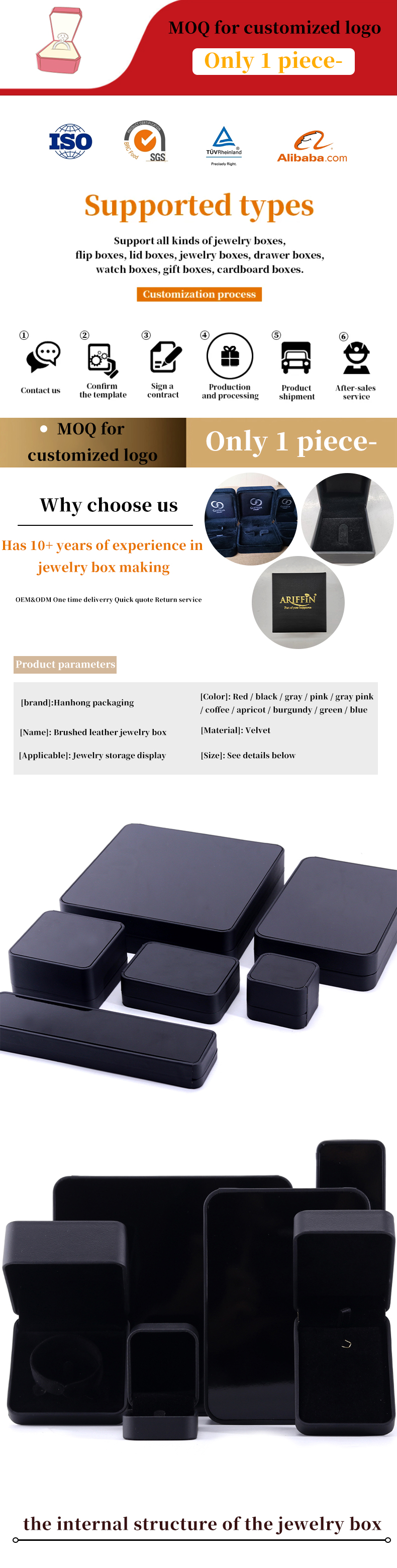 Hanhong Custom Luxury Mirror Jewelry Packaging Box for Bracelet Necklace and Ring