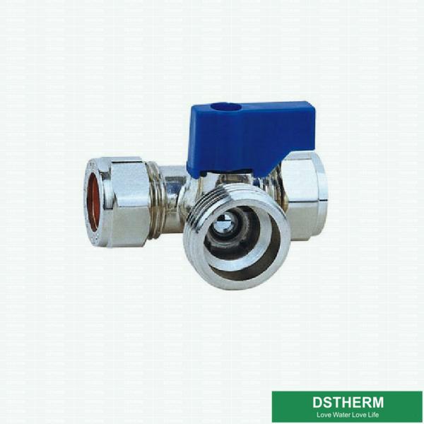 Chrome Plated Customized Mini Forged Brass Ball Valve Three Ways Connections