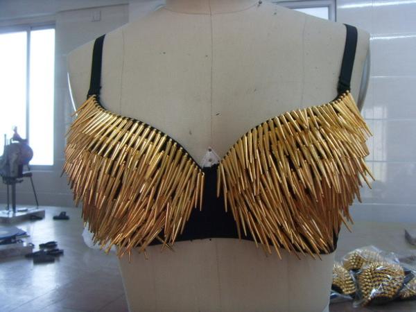 Girl Night Club Wear Spandex Long Spike Bra Top CRB7205 Dance Club Clothes