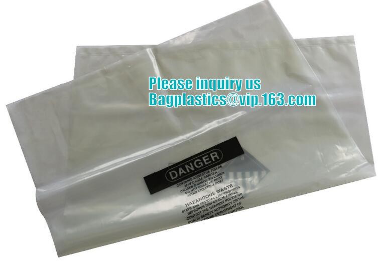 Hazardous Waste Yellow Plastic Bag Asbestos Garbage Bag,large size thicker LDPE asbestos remove bags,asbestos garbage ba