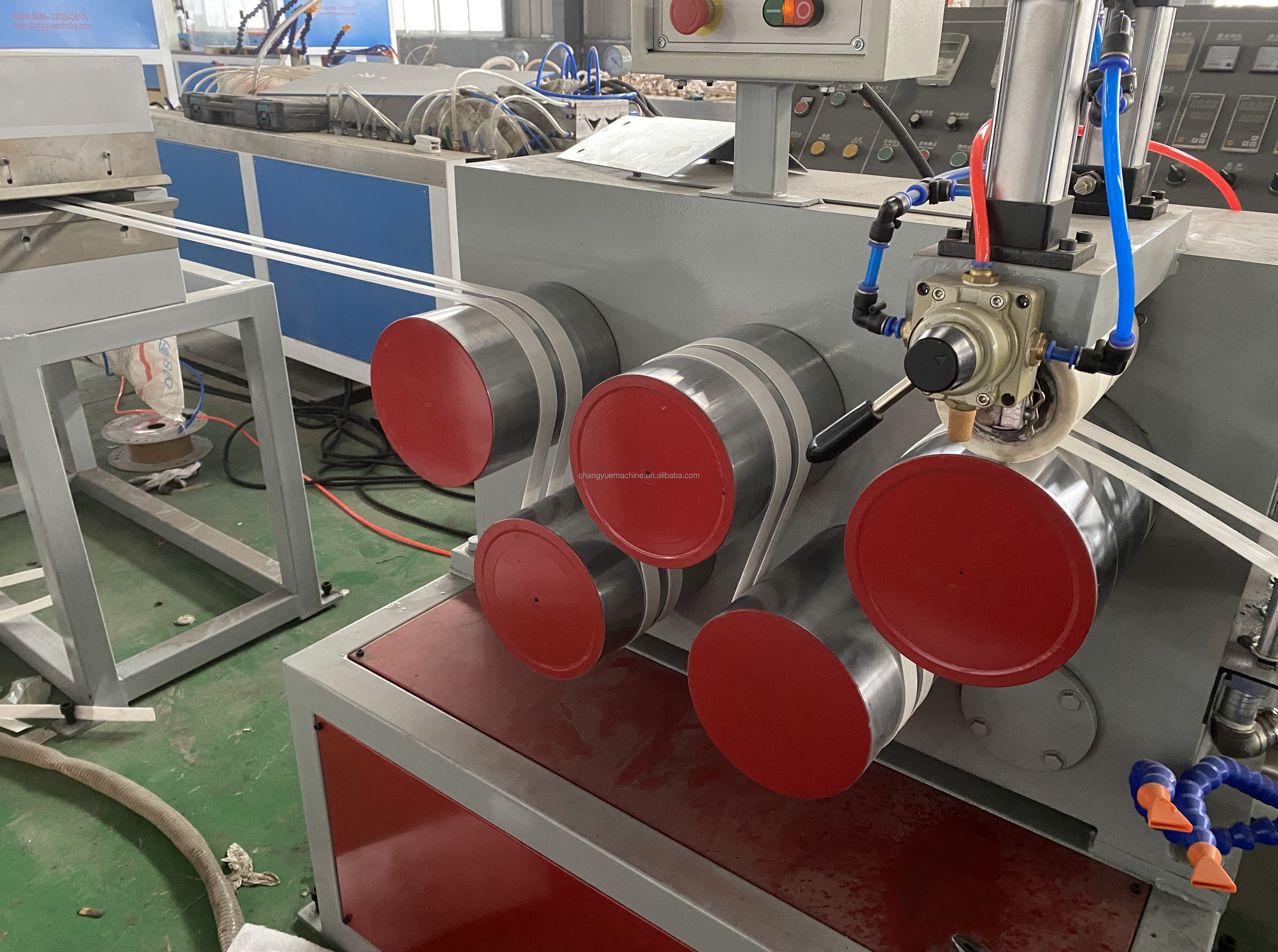 Extruder Model Geostrap Production Line for Plastic Geo Strap Banding Extrusion Making