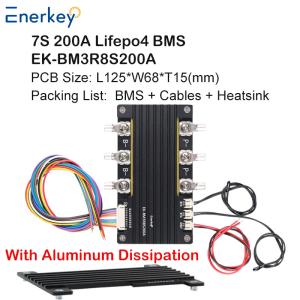 Enerkey 3.7V Li-ion Lifepo4 7S 24V 200A BMS Common Port with Balance Temperature