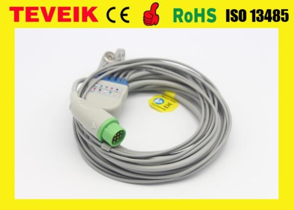 Medical Biolight Round 12pin 5 lead ECG Cable For M9500 Patient Monitor , TPU
