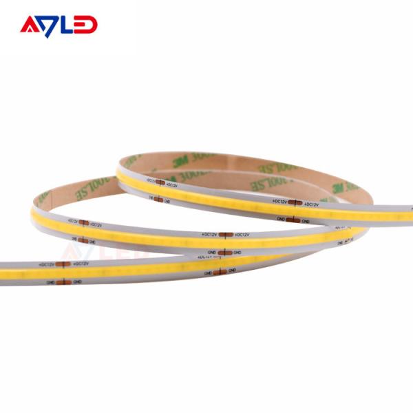 Waterproof COB LED Strips No Dots Connecting Cutting 12 24 Volt White Super Bright
